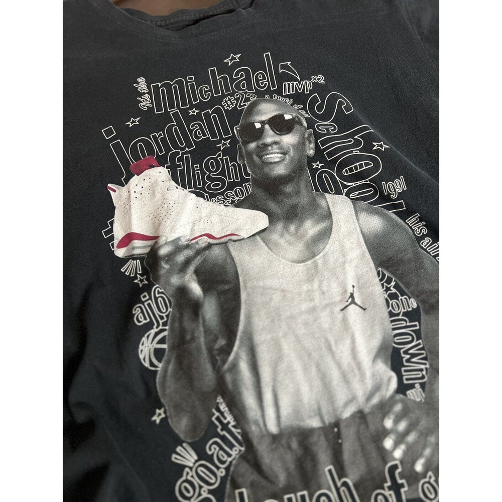 VINTAGE NIKE AIR JORDAN VI, MEN'S T-SHIRT SIZE Large BLACK